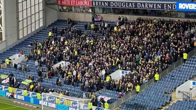 Norwich supporters at Ewood Park