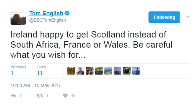 Tom English tweet