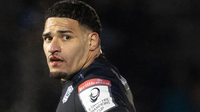 Warriors' Sione Tuipulotu in action during an Investec Champions Cup match between Glasgow Warriors and Racing 92 at Scotstoun Stadium