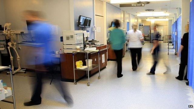 Staff in hospital corridor