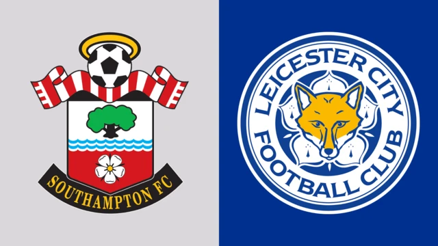 Side-by-side of Southampton and Leicester City club badges