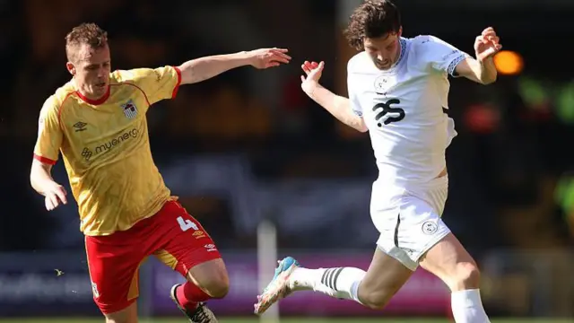 Sam Hart, right, will be the season on loan at Falkirk