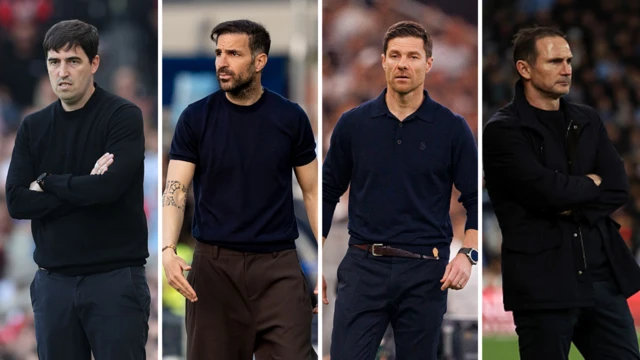 A split graphic of Anodoni Iraola, Cesc Fabregas, Xabi Alonso and Frank Lampard