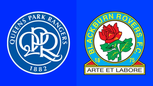 Side-by-side of Queens Park Rangers and Blackburn Rovers club badges