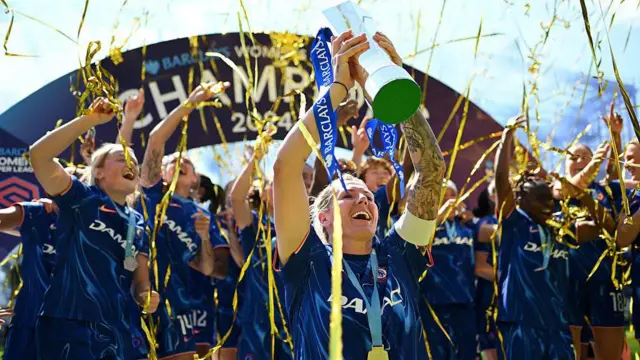 Chelsea celebrate winning the WSL in 2024-25