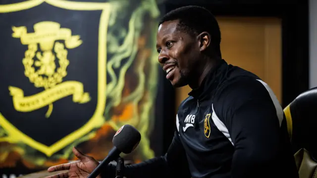 Livingston manager Marvin Bartley in a pre-match press conference