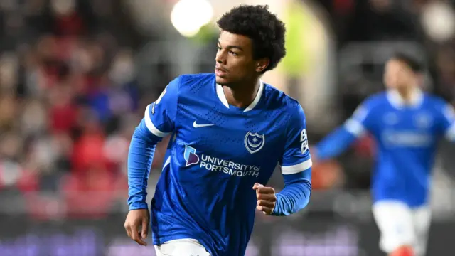 Tayo Singerr in action for Portsmouth