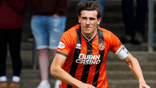 Dundee United’s Ross Graham during a testimonial match for David Gold between Arbroath and Dundee United at the Greenversity Stadium at Gayfield Park