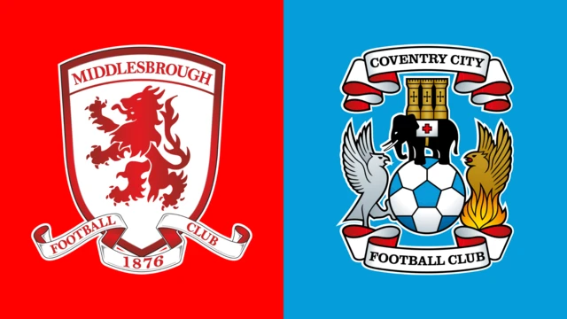 Middlesbrough and Coventry City club badges