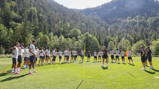 Head Coach Marco Rose with his Bournemouth players