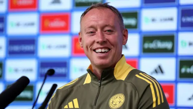 Leicester City manager Steve Cooper during the Leicester City Training Session and press conference at Seagrave Training Complex on October 17, 2024