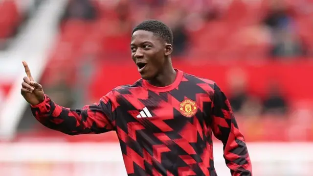 Manchester United midfielder Kobbie Mainoo