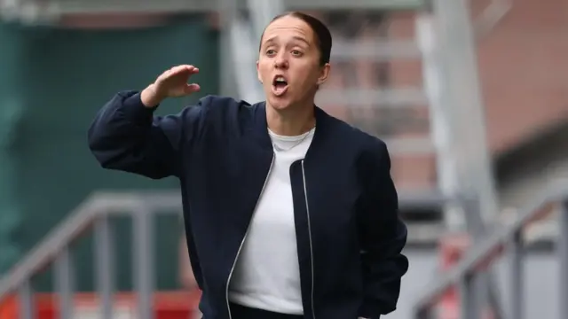 Rangers head coach Jo Potter during a Scottish Power Women's Premier League match between Rangers and Celtic at Broadwood Stadium, on May 06, 2024, in Cumbernauld, Scotland. (Photo by Ross MacDonald / SNS Group)