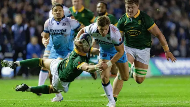 Scotland's Huw Jones in action against South Africa