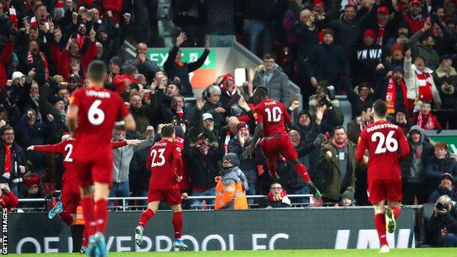 Liverpool celebrating with fans