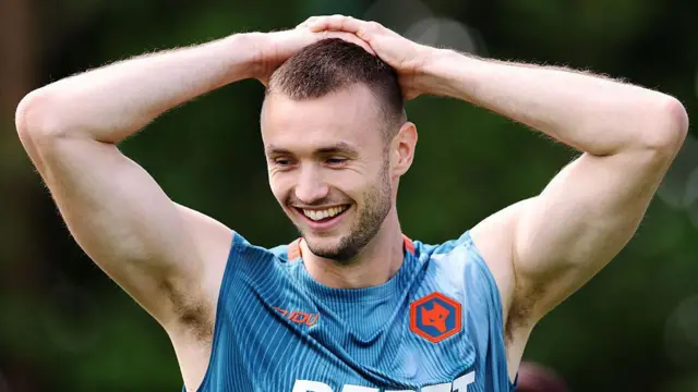 Sasa Kalajdzic smiling in training for Wolves