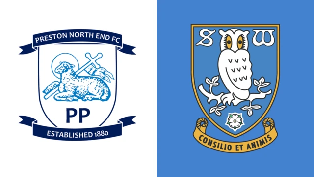 Side-by-side of Preston North End and Sheffield Wednesday club badges