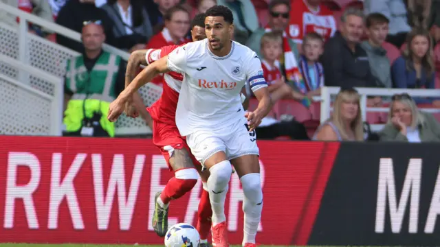Ben Cabango in action at Middlesbrough 