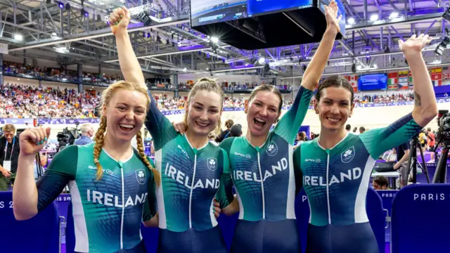 Lara Gillespie, Mia Griffin, Alice Sharpe and Kelly Murphy represented Ireland in the women's team pursuit in Paris