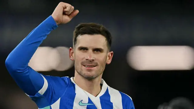 Pascal Gross celebrates Brighton's win over Burnley 