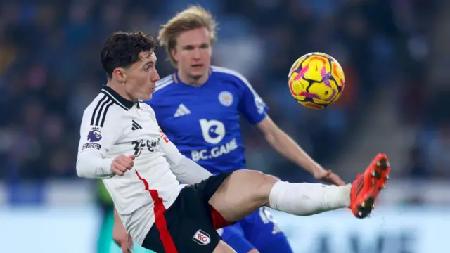 Harry Wilson controls the ball