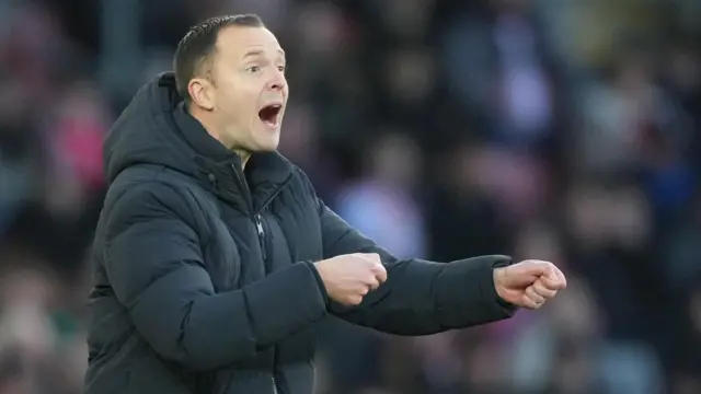 Birmingham City manager Chris Davies shouts and points during a match