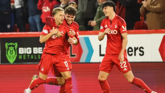 Aberdeen players celebrate