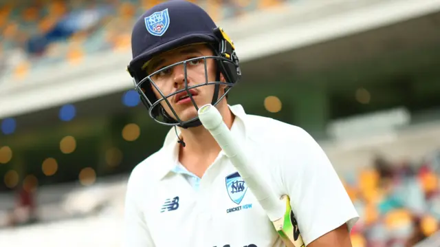 Sam Konstas looks on, ready to bat