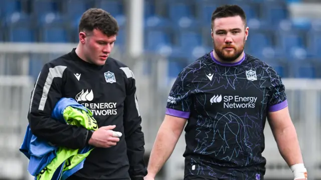 Hiddleston and Fagerson in Glasgow Warriors training