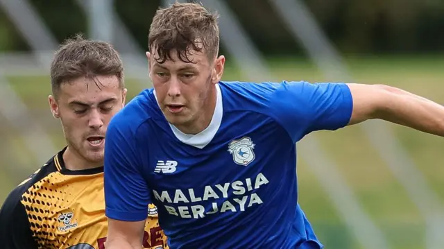 Oliver Denham playing for Cardiff City