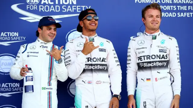 Felipe Massa, Lewis Hamilton and Nico Rosberg