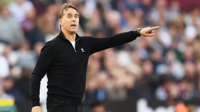 Julen Lopetegui gives instructions from the touchline