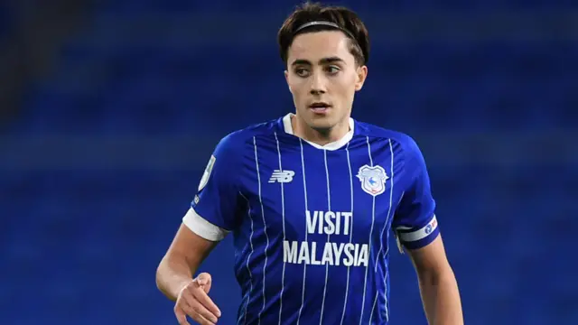 Joel Colwill in action against AFC Wimbledon