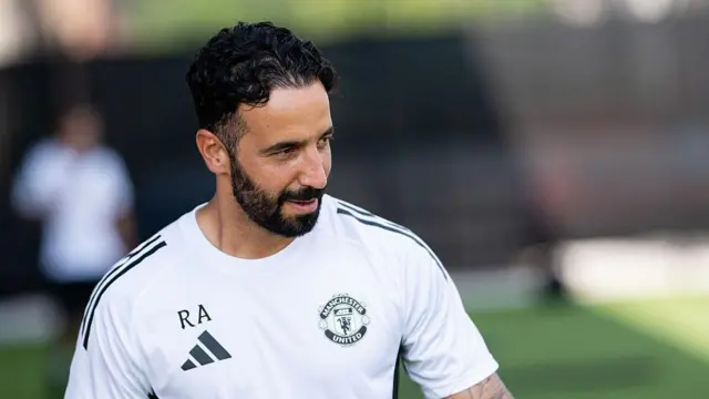 Ruben Amorim in Manchester United training