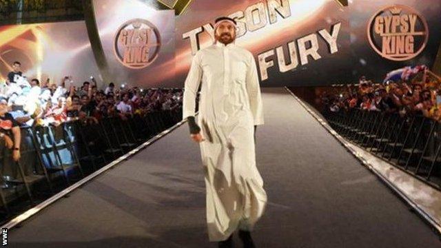 Tyson Fury wearing an Arabian thobe