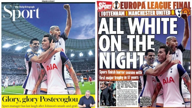 Daily Telegraph and Daily Star back pages