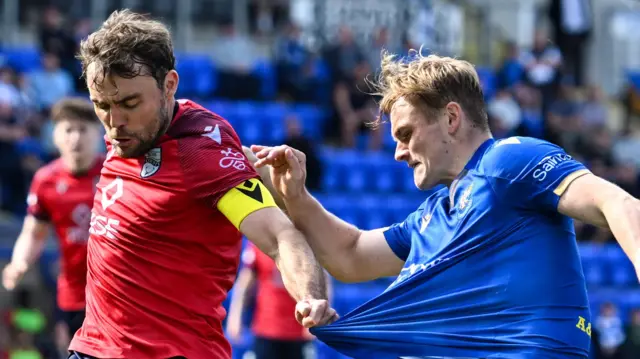 Ross County's Connor Randall and St Johnstone's Taylor Steven