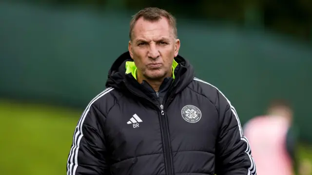 Brendan Rodgers in Celtic training