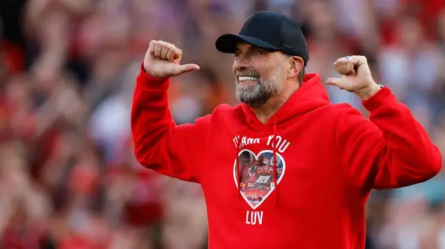 Jurgen Klopp the head coach/manager of Liverpool during the Premier League match between Liverpool FC and Wolverhampton Wanderers at Anfield