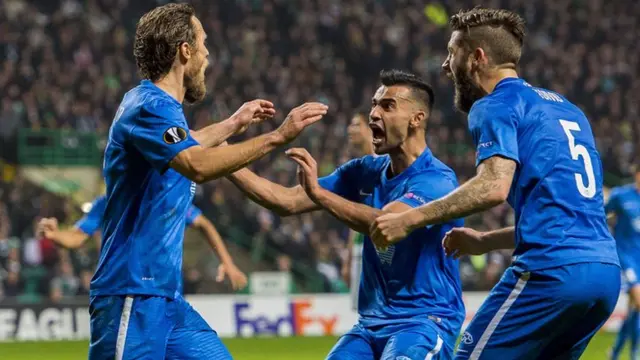 Molde players celebrating
