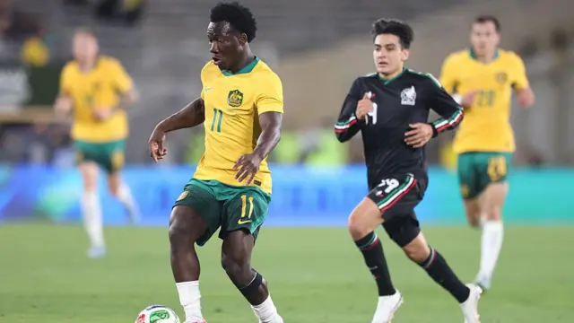 Nestory Irankunda in action for Australia