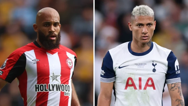 Split image of Bryan Mbeumo and Richarlison