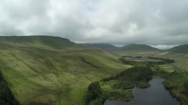 Stormy skies over the Brecon Beacons