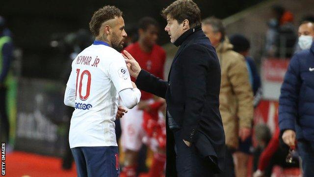 Neymar and Mauricio Pochettino