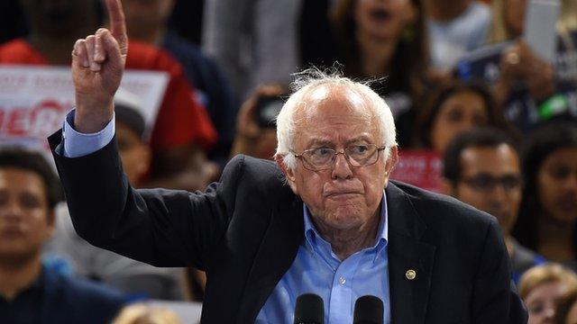 Bernie Sanders speaking in California on 17 May 2016