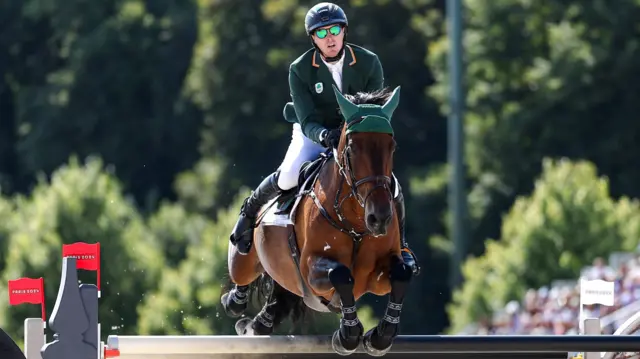 Daniel Coyle and Legacy in action at Tuesday's Olympic individual showjumping final in Versailles