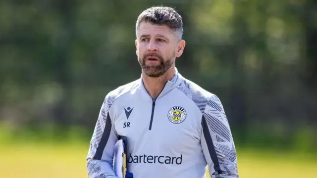 Stephen Robinson takes St Mirren training