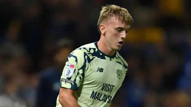 Isaak Davies during Cardiff's win at Wimbledon
