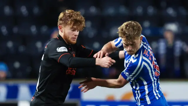 Dundee United's Luca Stephenson and Kilmarnock's David Watson