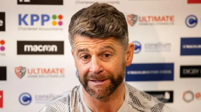 Stephen Robinson in his pre-match press conference